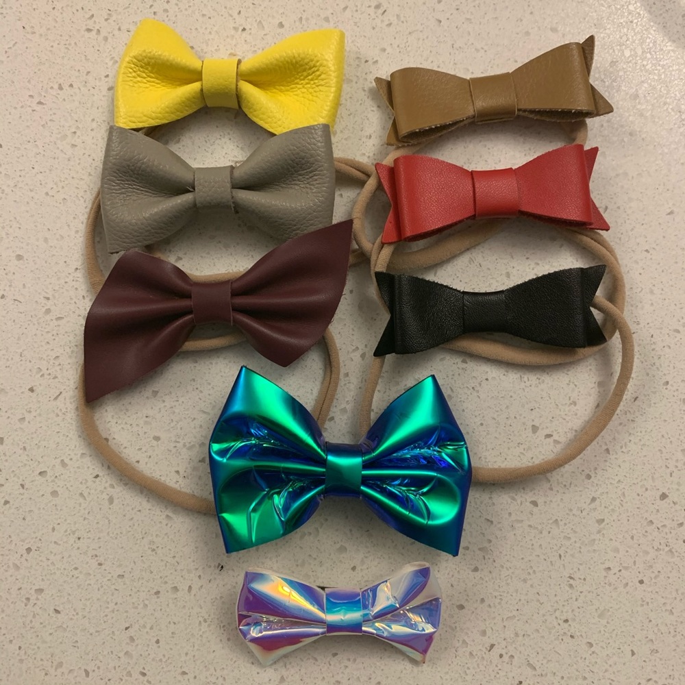 Little Poppy Co. Leather & Metallic Bows
